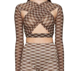 KNWLS brown polyester set